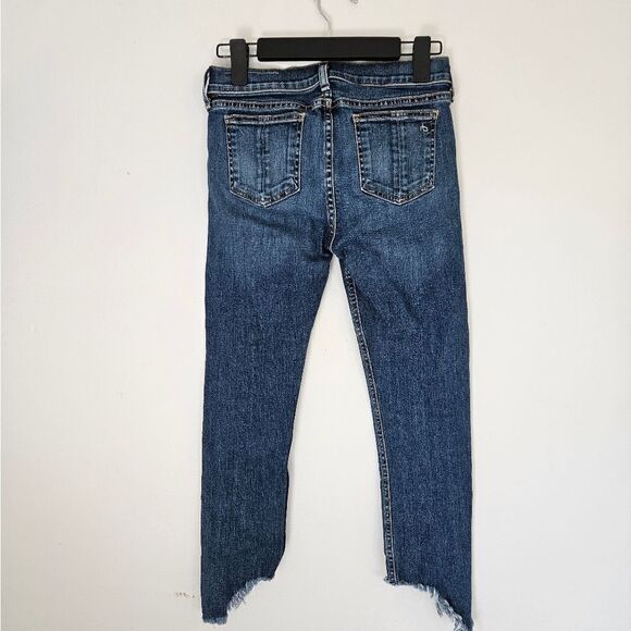 Rag & Bone Cate Mid-Rise Ankle Skinny Fray Step Hem Jeans in Hampton Wash 26 - Picture 8 of 15